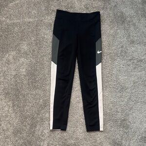 Nike Kids Black, Gray, and White Leggings
